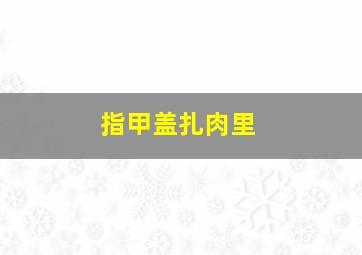 指甲盖扎肉里