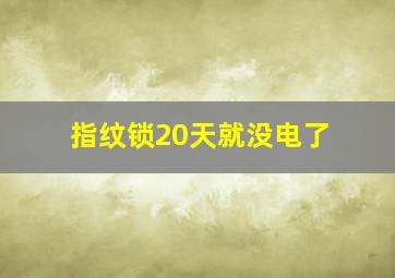 指纹锁20天就没电了