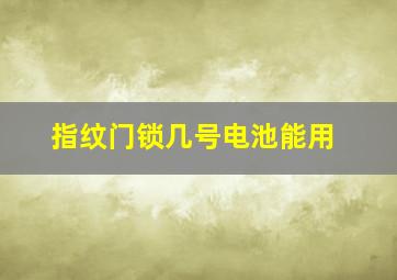 指纹门锁几号电池能用