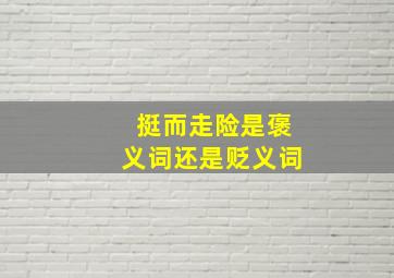 挺而走险是褒义词还是贬义词