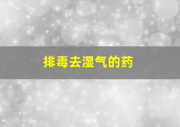 排毒去湿气的药