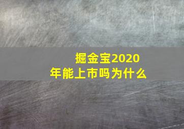 掘金宝2020年能上市吗为什么