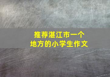 推荐湛江市一个地方的小学生作文