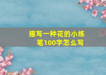 描写一种花的小练笔100字怎么写