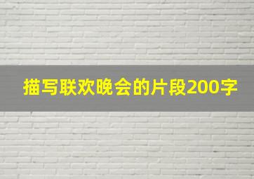 描写联欢晚会的片段200字