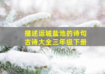 描述运城盐池的诗句古诗大全三年级下册