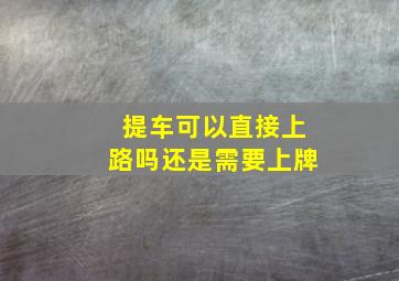 提车可以直接上路吗还是需要上牌