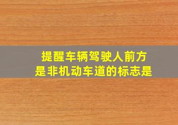 提醒车辆驾驶人前方是非机动车道的标志是