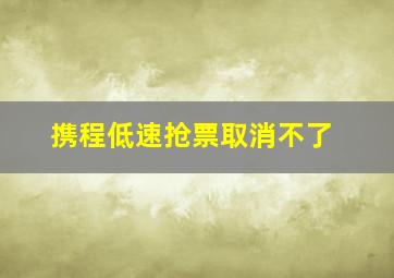 携程低速抢票取消不了