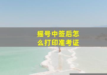 摇号中签后怎么打印准考证