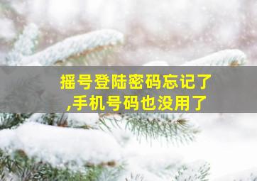 摇号登陆密码忘记了,手机号码也没用了