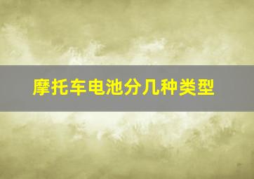 摩托车电池分几种类型