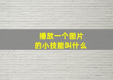 播放一个图片的小技能叫什么