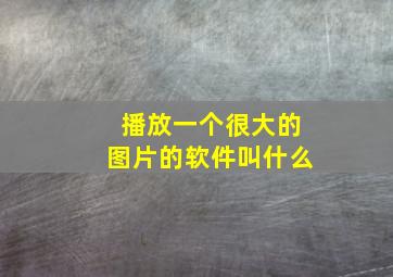 播放一个很大的图片的软件叫什么