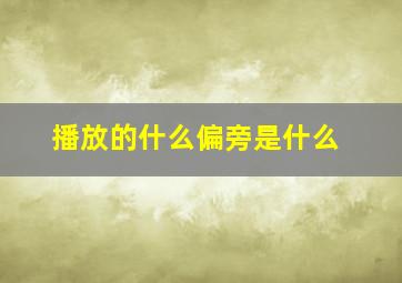 播放的什么偏旁是什么