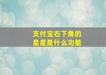 支付宝右下角的星星是什么功能