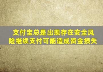 支付宝总是出现存在安全风险继续支付可能造成资金损失