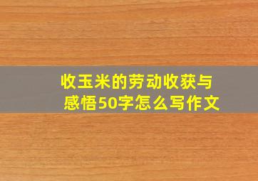 收玉米的劳动收获与感悟50字怎么写作文