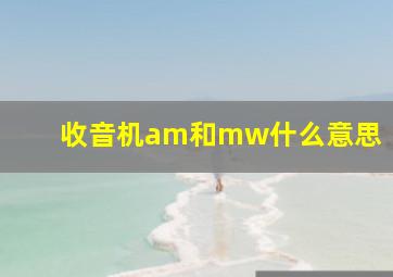 收音机am和mw什么意思