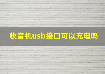 收音机usb接口可以充电吗