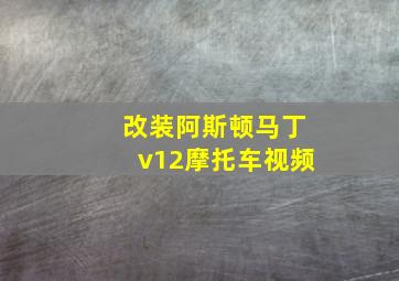 改装阿斯顿马丁v12摩托车视频