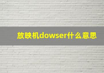 放映机dowser什么意思