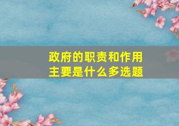 政府的职责和作用主要是什么多选题