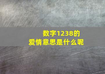 数字1238的爱情意思是什么呢