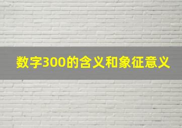 数字300的含义和象征意义