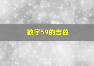 数字59的吉凶