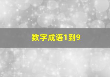 数字成语1到9