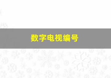 数字电视编号