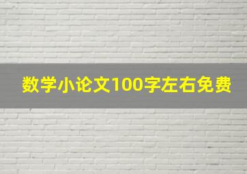 数学小论文100字左右免费