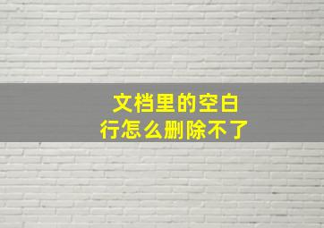 文档里的空白行怎么删除不了