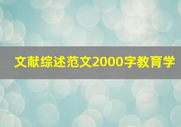 文献综述范文2000字教育学