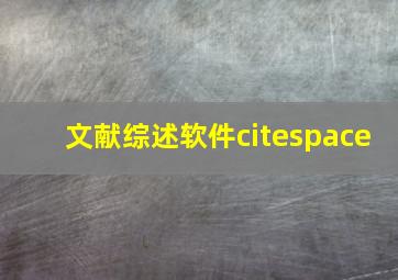 文献综述软件citespace