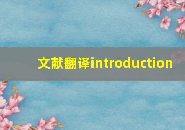 文献翻译introduction