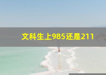 文科生上985还是211