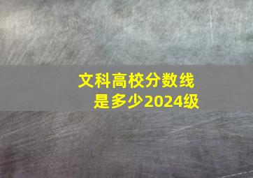 文科高校分数线是多少2024级