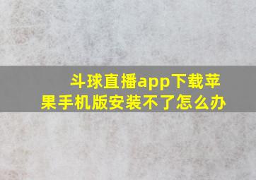 斗球直播app下载苹果手机版安装不了怎么办