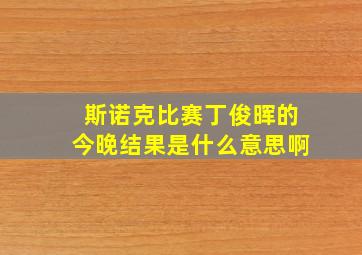 斯诺克比赛丁俊晖的今晚结果是什么意思啊