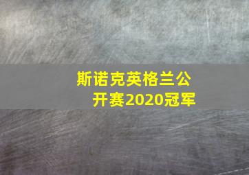 斯诺克英格兰公开赛2020冠军