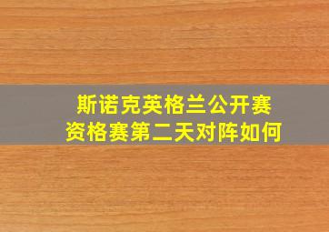 斯诺克英格兰公开赛资格赛第二天对阵如何