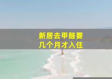 新居去甲醛要几个月才入住