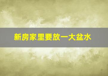 新房家里要放一大盆水