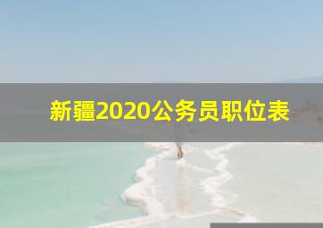 新疆2020公务员职位表