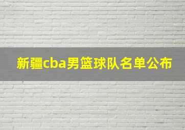 新疆cba男篮球队名单公布