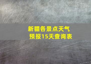 新疆各景点天气预报15天查询表