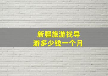 新疆旅游找导游多少钱一个月