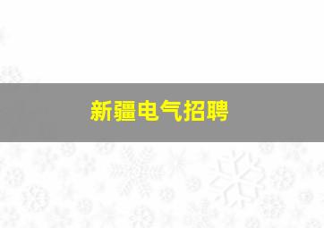 新疆电气招聘